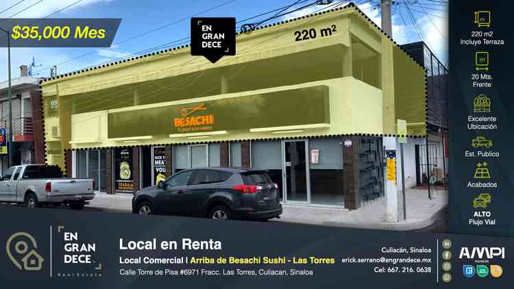 local comercial en renta torre de pisa torres aeropuerto culiacan sinaloa p3qG3Mx